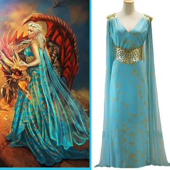 Custom Made A Song of Ice and Fire Game Of Thrones Daenerys Targaryen Costume Cosplay Daenerys Bule Long Dress Halloween Costume
Custom Made A Song of Ice and Fire Game Of Thrones Daenerys Targaryen Costume Cosplay Daenerys Bule Long Dress Halloween Costume