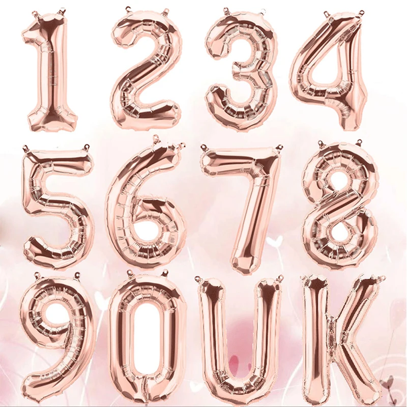 GXINUG 16inch Rose Gold Numbers Foil Balloons Kids Party Decoration Happy Birthday Wedding Digital Balloon Baby Shower Supplies
GXINUG 16inch Rose Gold Numbers Foil Balloons Kids Party Decoration Happy Birthday Wedding Digital Balloon Baby Shower Supplies