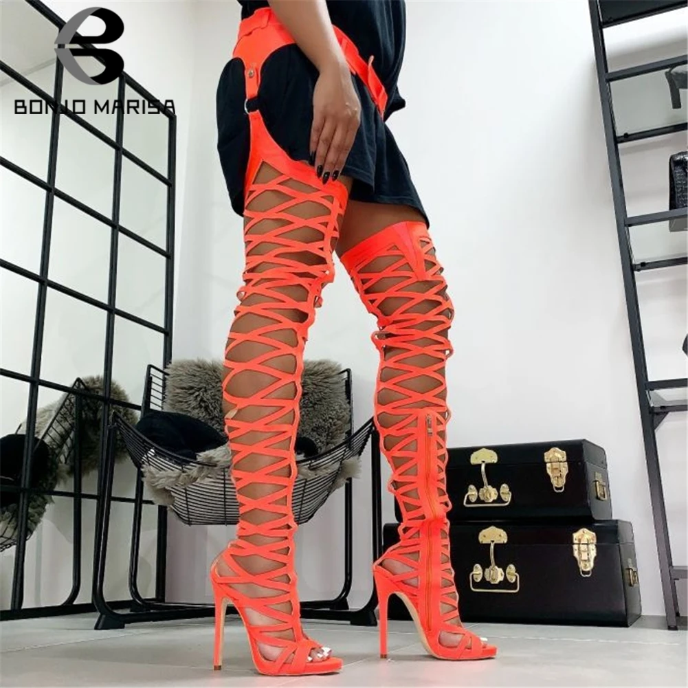BONJOMARISA New INS Thigh High Sandals Sexy Gladiator Boots Ladies High Heels Boots Party Women Summer Sandals 2020
BONJOMARISA New INS Thigh High Sandals Sexy Gladiator Boots Ladies High Heels Boots Party Women Summer Sandals 2020