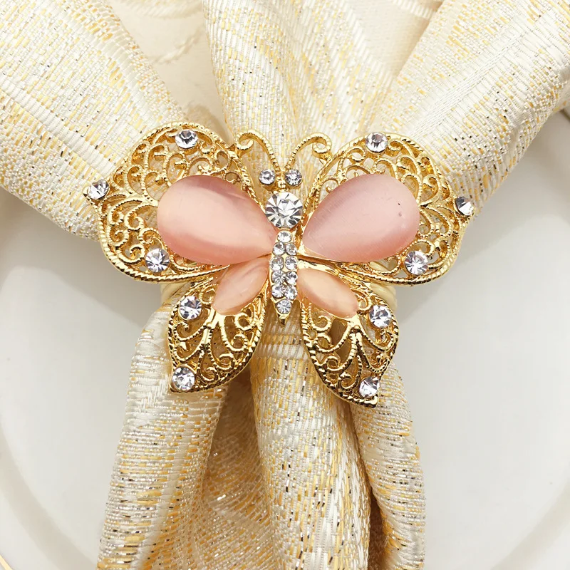 12PCS Hotel Western Restaurant Butterfly Diamonds Napkin Ring Zinc Alloy Napkins Button Wedding Decorations
12PCS Hotel Western Restaurant Butterfly Diamonds Napkin Ring Zinc Alloy Napkins Button Wedding Decorations