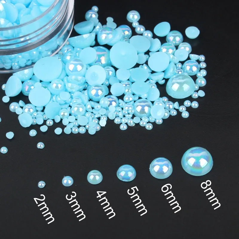2-8mm 15g/lot Sky Blue AB Color Flatback Half Round Plastic ABS Imitation Pearl Beads For Jewelry Craft Scrapbook Decoration DIY
2-8mm 15g/lot Sky Blue AB Color Flatback Half Round Plastic ABS Imitation Pearl Beads For Jewelry Craft Scrapbook Decoration DIY