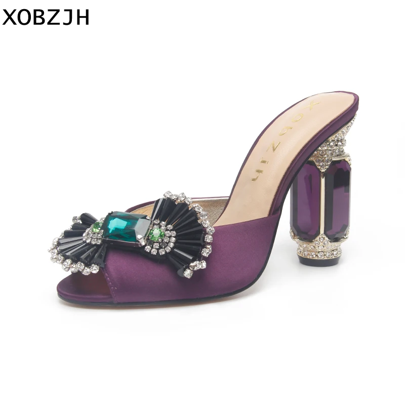 Summer Sandals women Shoes 2019 Luxury Rhinestone Open Toe Wedding Shoes Ladies Slip On High Heel Purple Sandals Shoes Woman
Summer Sandals women Shoes 2019 Luxury Rhinestone Open Toe Wedding Shoes Ladies Slip On High Heel Purple Sandals Shoes Woman