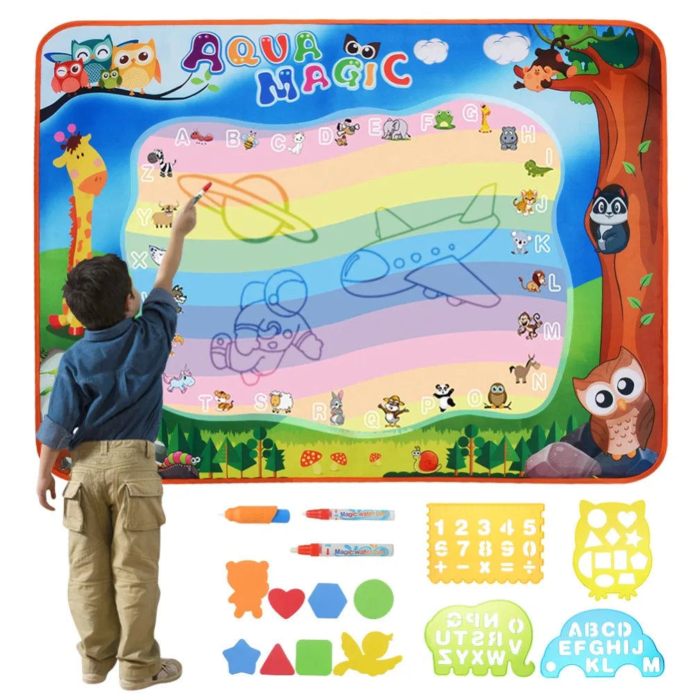 17pcs Non-toxic Water Magic Drawing Mat Qversized Magic Toddlers Painting Mats Kids Education Intelligence Toy Drawing tools set
17pcs Non-toxic Water Magic Drawing Mat Qversized Magic Toddlers Painting Mats Kids Education Intelligence Toy Drawing tools set
