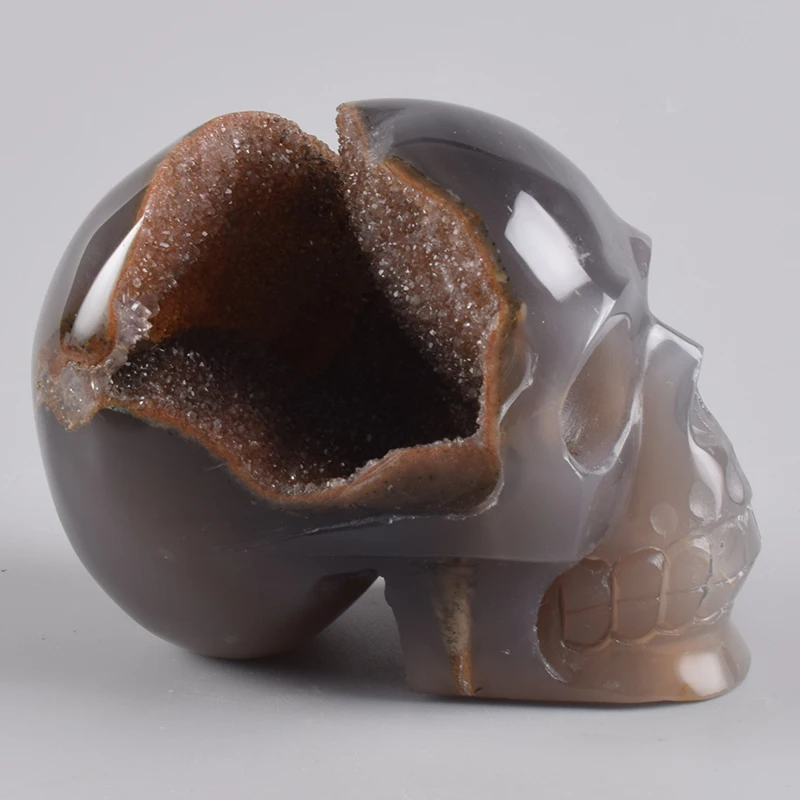 Natural agate crystal Cave Geode hand-carved skull 729 g 4.7 " Skulls Natural Stone Halloween Quartz Figurine Onyx Statue Decor
Natural agate crystal Cave Geode hand-carved skull 729 g 4.7 " Skulls Natural Stone Halloween Quartz Figurine Onyx Statue Decor