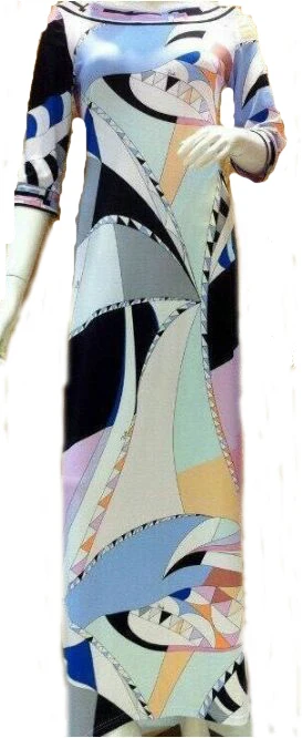 Italian Luxury Brands Women's Three Quarter Sleeves Geometric Print Maxi Long Jersey Silk Dress Designer Sheath Long Dress
Italian Luxury Brands Women's Three Quarter Sleeves Geometric Print Maxi Long Jersey Silk Dress Designer Sheath Long Dress