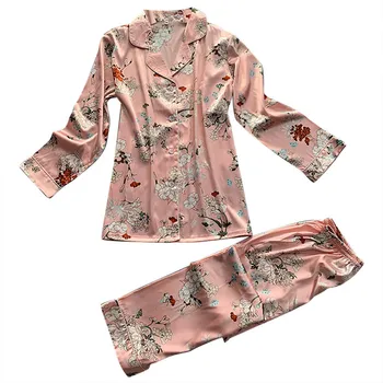 Women Summer Sleepwear Long Sleeve Printed Nightwear Satin Top Pants Sets sleepwear set summer chiifon dress set 40al30
Women Summer Sleepwear Long Sleeve Printed Nightwear Satin Top Pants Sets sleepwear set summer chiifon dress set 40al30