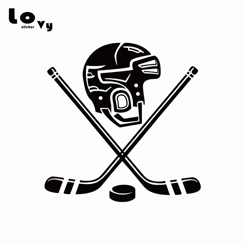 Personality Ice Hockey Helmet Vinyl Car Sticker Funny Sports Decal for Window Door Body Decoration CA0301 | Автомобили и