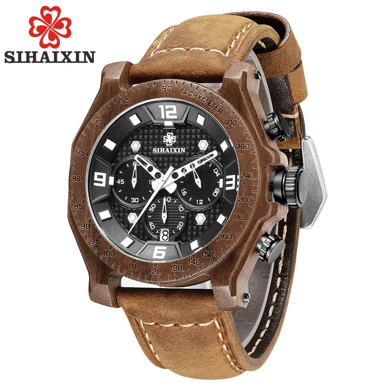 leather wood watch men (4)