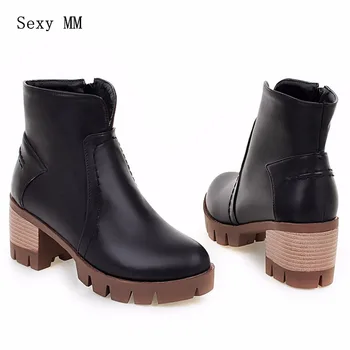 Spring Autumn Square High Heels Ankle Boots Women Short Boots Ladies Shoes botas botte femme Plus Size 34-40.41.42.43
Spring Autumn Square High Heels Ankle Boots Women Short Boots Ladies Shoes botas botte femme Plus Size 34-40.41.42.43