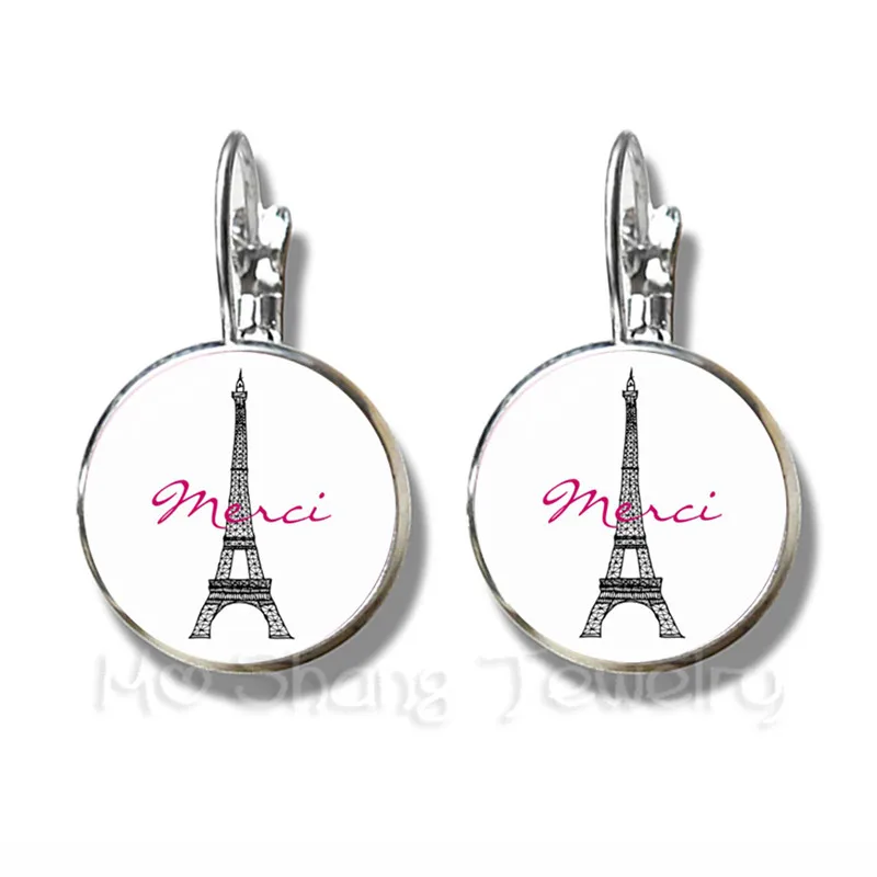 Teacher's Creative Gifts Earrings 16mm Glass Cabochon Teaching Women Girls Jewelry Merci Maitresse Dome Stud Gift | Украшения и