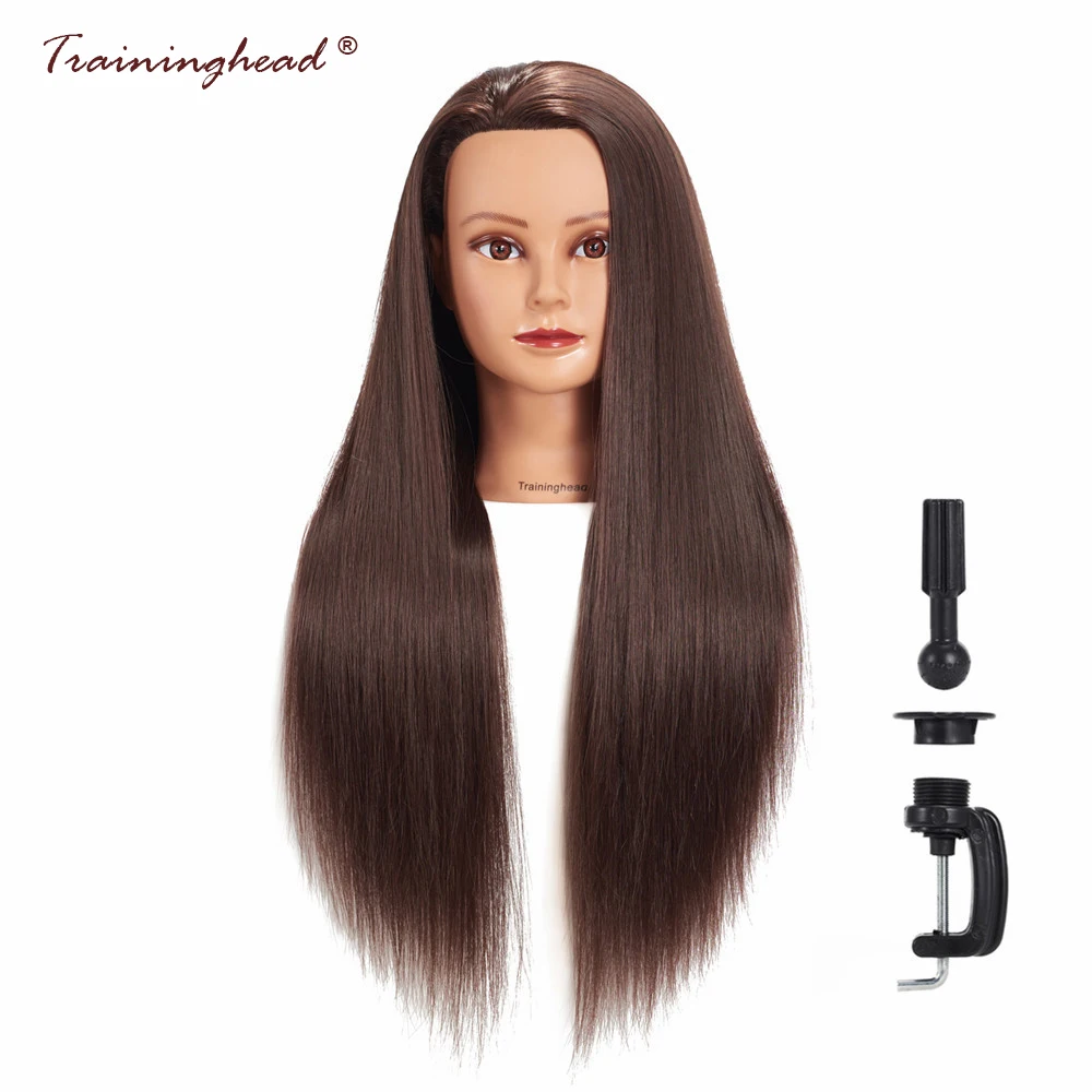 Traininghead 26-28 Hair Salon Mannequin Head For Wigs Hairstyles Hairdresses Makeup Practice Training Doll Manikin Hea | Шиньоны и
