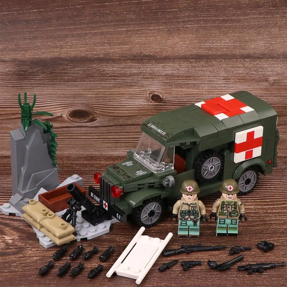 WW2 US medical vehicle Building Blocks Gun Military Weapons accessories City police playmobil SWAT mini figures Original Toys
WW2 US medical vehicle Building Blocks Gun Military Weapons accessories City police playmobil SWAT mini figures Original Toys
