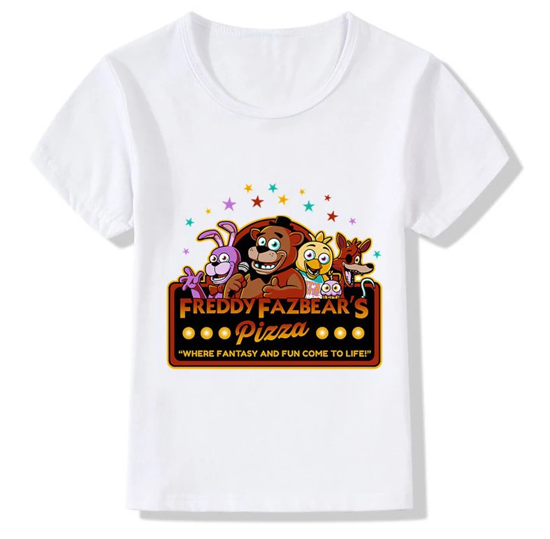 Children night Freddy feels funny cotton short sleeved Tshirt, children's clothing, baby boy and girl cartoon top 5 T-shirt
Children night Freddy feels funny cotton short sleeved Tshirt, children's clothing, baby boy and girl cartoon top 5 T-shirt