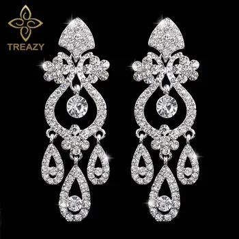 TREAZY Real Gorgeous Floral Chandelier Crystal Bridal Earrings Silver Plated Long Drop Earrings for Women Wedding Accessories
TREAZY Real Gorgeous Floral Chandelier Crystal Bridal Earrings Silver Plated Long Drop Earrings for Women Wedding Accessories