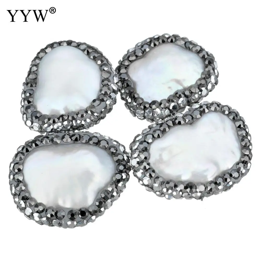 High Quality Natural Freshwater Pearl Loose Beads with Rhinestone Clay Pave mixed 15-17x18-20x5-7mm 10PCs/Bag
High Quality Natural Freshwater Pearl Loose Beads with Rhinestone Clay Pave mixed 15-17x18-20x5-7mm 10PCs/Bag