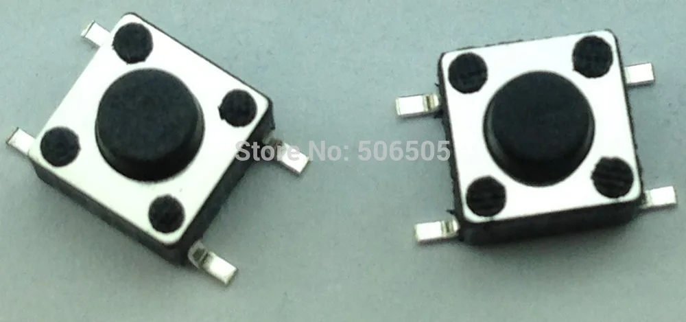 6X6X4.3mm 4pin SMD Tactile Tact Mini Push Button Switch Micro Switch Momentary 100pcs/lot
6X6X4.3mm 4pin SMD Tactile Tact Mini Push Button Switch Micro Switch Momentary 100pcs/lot