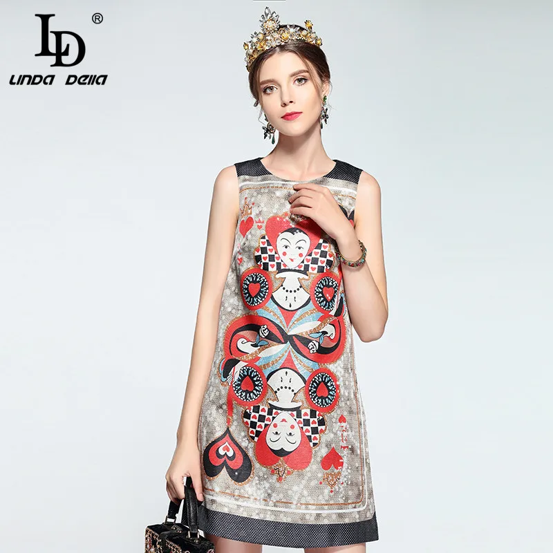 LD LINDA DELLA New Fashion Designer Runway Summer Dress Women's Sleeveless art Pattern Printed Vintage Straight Dress
LD LINDA DELLA New Fashion Designer Runway Summer Dress Women's Sleeveless art Pattern Printed Vintage Straight Dress