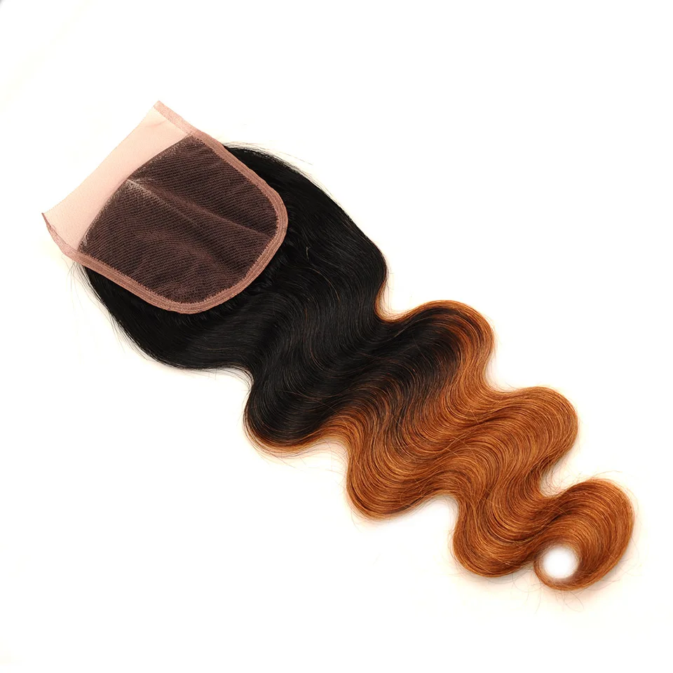 Pinshair Brazilian Ombre Human Hair Bundles With Closure 1B 30 Body Wave 3 Bundles Hair Weave With Middle Part Closure Non Remy (27)