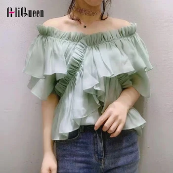Casual Solid Off Shoulder Top Women Blouse Slash Neck Short Sleeve Ruffles Slim Shirts Female Summer Blusas Mujer De Moda 2019
Casual Solid Off Shoulder Top Women Blouse Slash Neck Short Sleeve Ruffles Slim Shirts Female Summer Blusas Mujer De Moda 2019