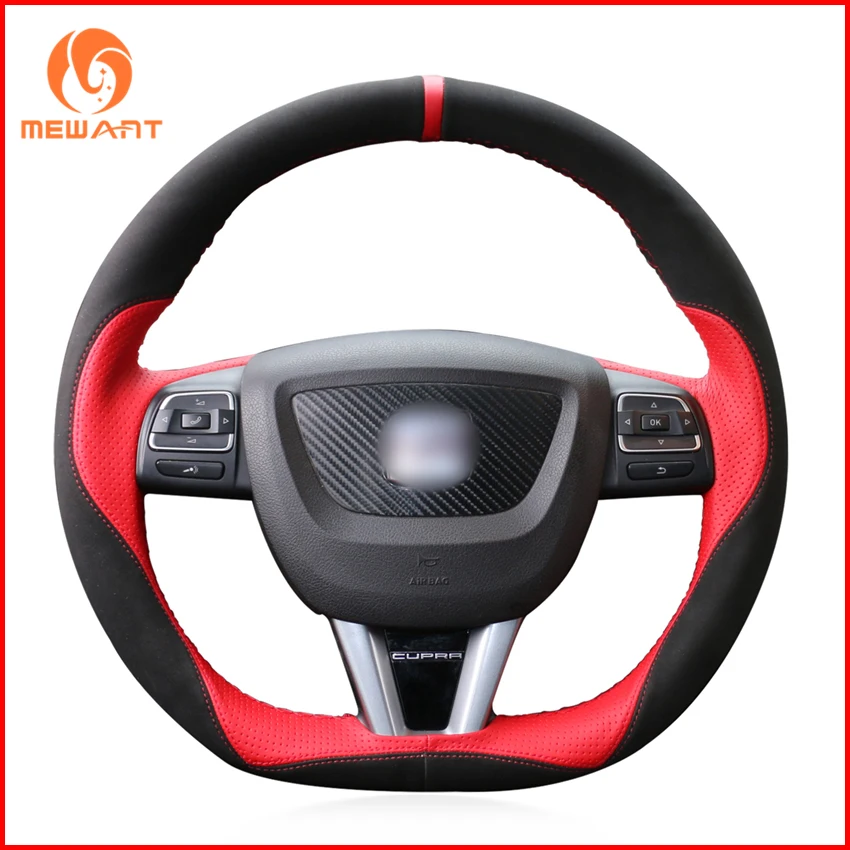 MEWANT черная замша красная кожа фотоэлемент для Seat Leon 2009 2010 2011 2012 аксессуары