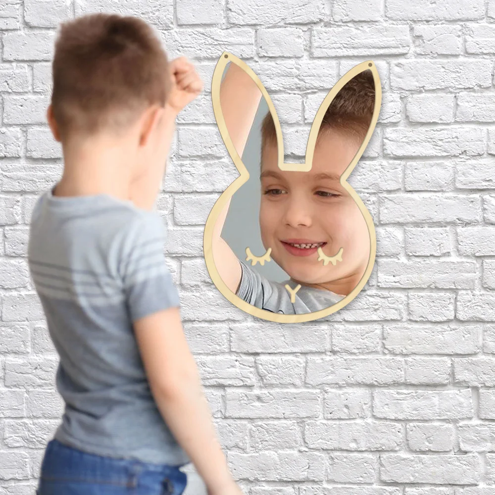 Decorative Rabbit Acrylic Child Safe Mirror