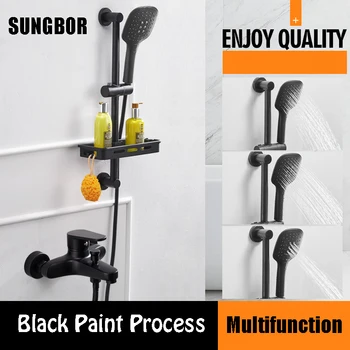 Black color paint bathroom shower set 304 stainless steel material bath faucet with handheld shower head under water outlet
Black color paint bathroom shower set 304 stainless steel material bath faucet with handheld shower head under water outlet
