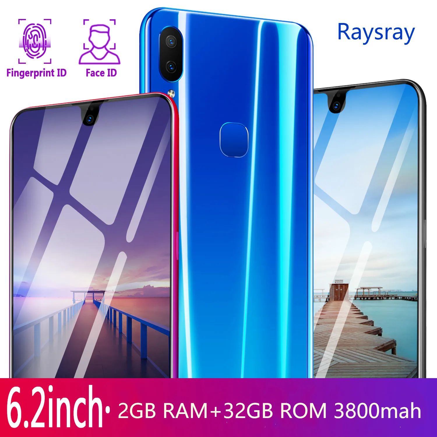 Raysray X26 4G LTE смартфон 3g ram + 32GB rom 3800mAh Мобильный телефон 8MP 3.0MP мобильный две sim карты