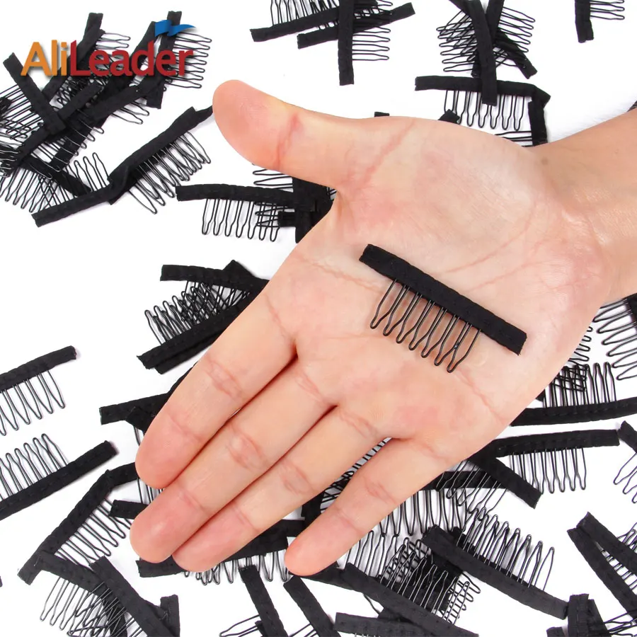Alileader 10 Pcs/Lot Strong Black Color Stainless Steel Wig Combs And Clip For Full Lace Cap Wigs Accessories Toupee Clips |