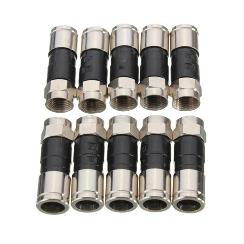 10x RG6 F-type compression seal alignment plug connectors for Satellite Cable TV
10x RG6 F-type compression seal alignment plug connectors for Satellite Cable TV