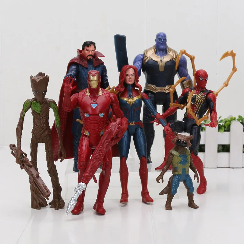 7pcs/set Marvel Avengers Iron Spide Iron Man Antman Doctor Strange Thanos Captain Marvel with LED light Action Figures Toys
7pcs/set Marvel Avengers Iron Spide Iron Man Antman Doctor Strange Thanos Captain Marvel with LED light Action Figures Toys