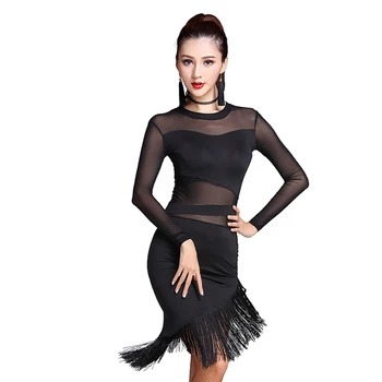 2019 Ladies Women Latin Dance Dress Black Navy Stage Costumes Tassel Salsa Cha Cha Rumba Samba Perform Fitness Clothing Dress
2019 Ladies Women Latin Dance Dress Black Navy Stage Costumes Tassel Salsa Cha Cha Rumba Samba Perform Fitness Clothing Dress