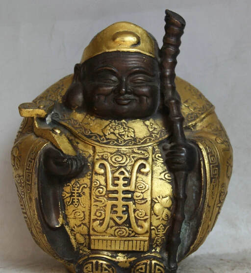 JP S62 9" Old Chinese Bronze Gild Stand longevity Mother-in-law Grandma Ru Yi Statue Discount35%
JP S62 9" Old Chinese Bronze Gild Stand longevity Mother-in-law Grandma Ru Yi Statue Discount35%