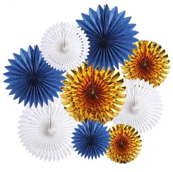Decorative Wedding Paper Crafts 20/30/40CM 9PCS Flower Origami Paper Fan Wedding Birthday Party Decor (Navy Blue Gold White)
Decorative Wedding Paper Crafts 20/30/40CM 9PCS Flower Origami Paper Fan Wedding Birthday Party Decor (Navy Blue Gold White)