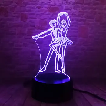 

3D Nightlight Visual Illusion Led Color Change Touch Light Table Lamp Home Decor Dancing Model Figure Dance Girls Toys gift