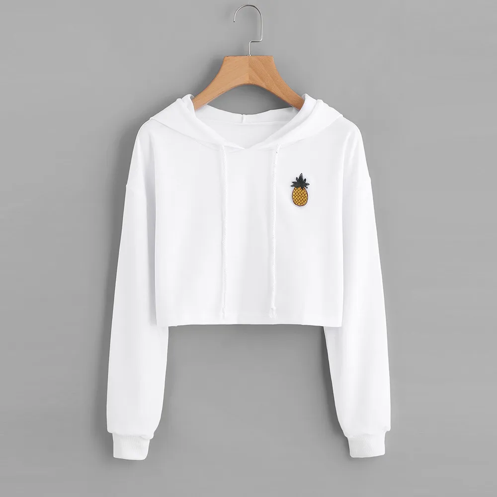 Women Casual Hoodie White Pineapple Embroidery Full Sleeve Hooded Loose Top Drawstring Autumn Pullover Sweatshirt #H
Women Casual Hoodie White Pineapple Embroidery Full Sleeve Hooded Loose Top Drawstring Autumn Pullover Sweatshirt #H