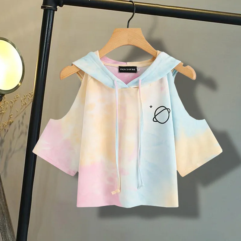Off Shoulder Pastel Tie Dye Hoodies Water Color Hooded Tee Multicolor 3/4 Sleeve Women Top Drawsting Casual Crop S-XL
Off Shoulder Pastel Tie Dye Hoodies Water Color Hooded Tee Multicolor 3/4 Sleeve Women Top Drawsting Casual Crop S-XL