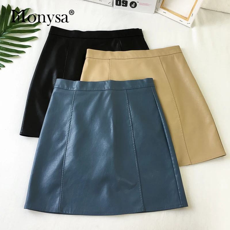 Sexy Mini Skirts Women Autumn Winter 2018 Fashion High Waist Pencil Skirt Blue Black PU Leather Skirt Bodycon Streetwear
Sexy Mini Skirts Women Autumn Winter 2018 Fashion High Waist Pencil Skirt Blue Black PU Leather Skirt Bodycon Streetwear