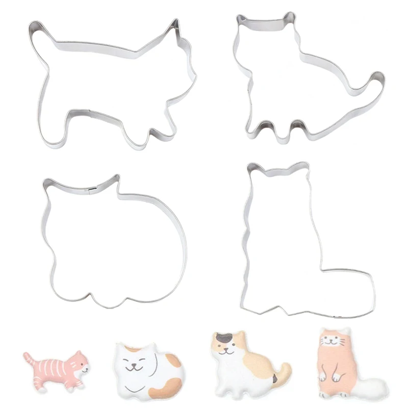Hot 4 Pcs Stainless Steel Cat Shape Biscuit Pastry Cookie Cutter Cake Decor Baking Mold Mould Tools XJS789
Hot 4 Pcs Stainless Steel Cat Shape Biscuit Pastry Cookie Cutter Cake Decor Baking Mold Mould Tools XJS789