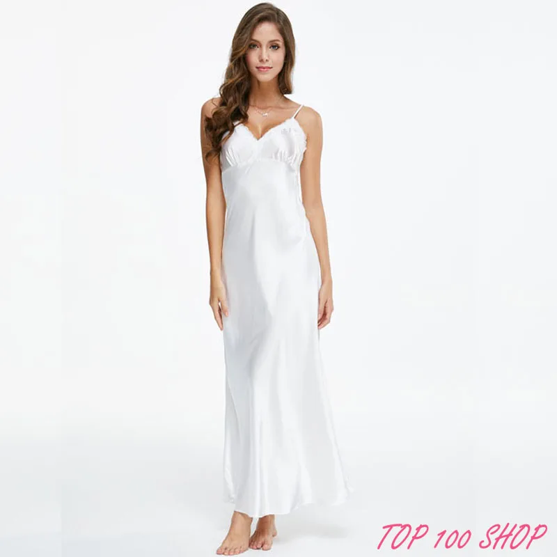 Lace Nightgowns V-neck Sleepdress White Ankle-high Nightwear Women Spaghetti Strap Nightdress Long Sleepwears For Female SLA501W
Lace Nightgowns V-neck Sleepdress White Ankle-high Nightwear Women Spaghetti Strap Nightdress Long Sleepwears For Female SLA501W