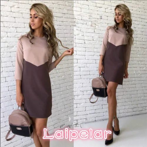 Women Autumn Winter Dress Casual Patchwork Mini Dress O-Neck Three Quarter Sleeve Bodycon Dress Vestidos Plus Size Laipelar
Women Autumn Winter Dress Casual Patchwork Mini Dress O-Neck Three Quarter Sleeve Bodycon Dress Vestidos Plus Size Laipelar