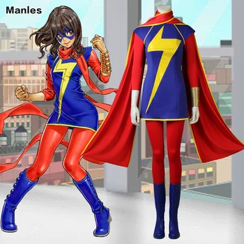 Comics Ms. Marvel Cosplay Kamala Khan Costume Super Power Role-play Outfit Heroine Suit Halloween Clothes Boots Adult Red Cloak
Comics Ms. Marvel Cosplay Kamala Khan Costume Super Power Role-play Outfit Heroine Suit Halloween Clothes Boots Adult Red Cloak