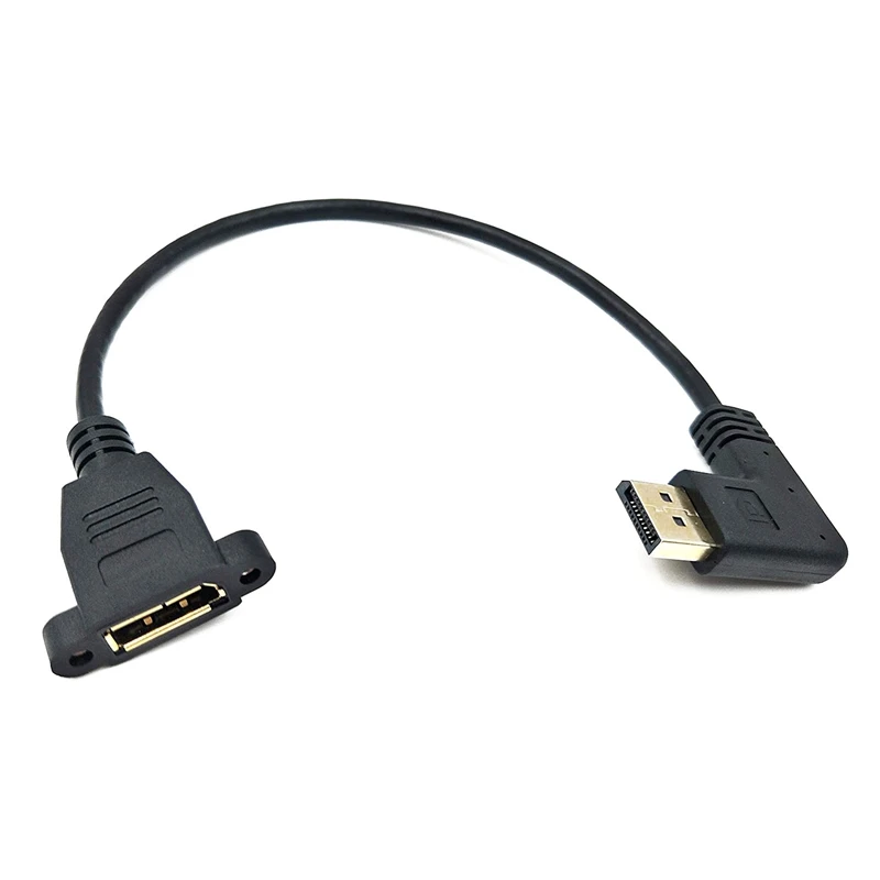 ABHU-DP-DP кабель 12 дюймов/30 см 90 градусов Displayport (DP) Male to DisplayPort Female с резьбовым
