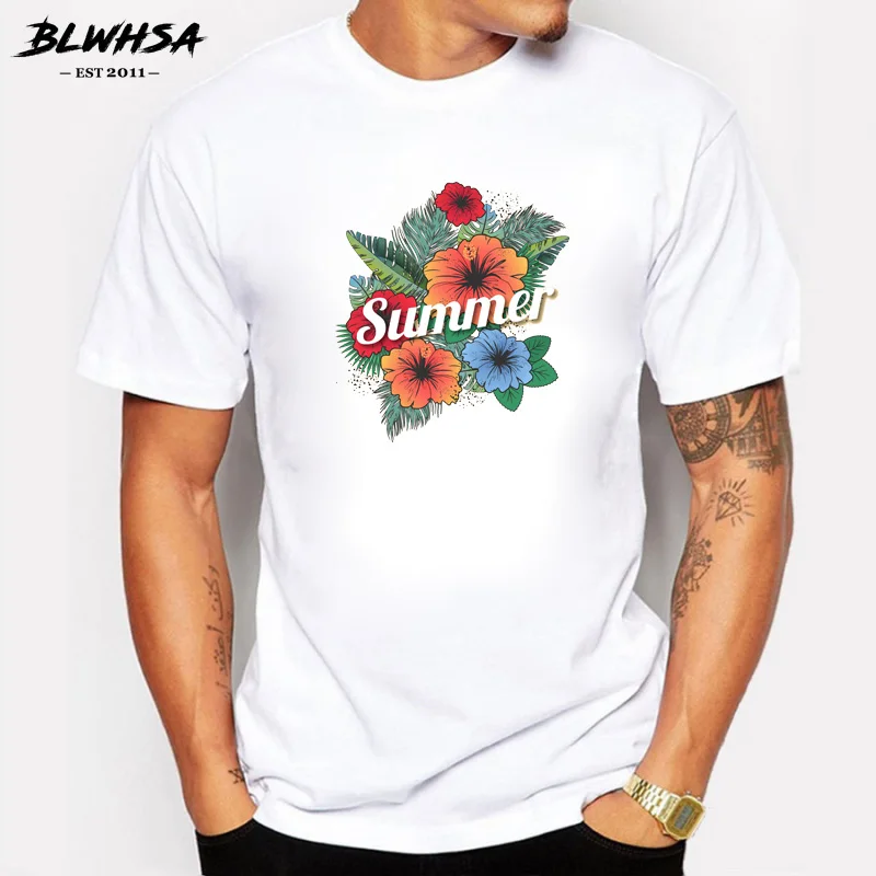 BLWHSA Summer Flower design Print Man T-Shirts O Neck Short Sleeve Tee&Top Casual 100% Cotton Fitness T-shirt Men
BLWHSA Summer Flower design Print Man T-Shirts O Neck Short Sleeve Tee&Top Casual 100% Cotton Fitness T-shirt Men