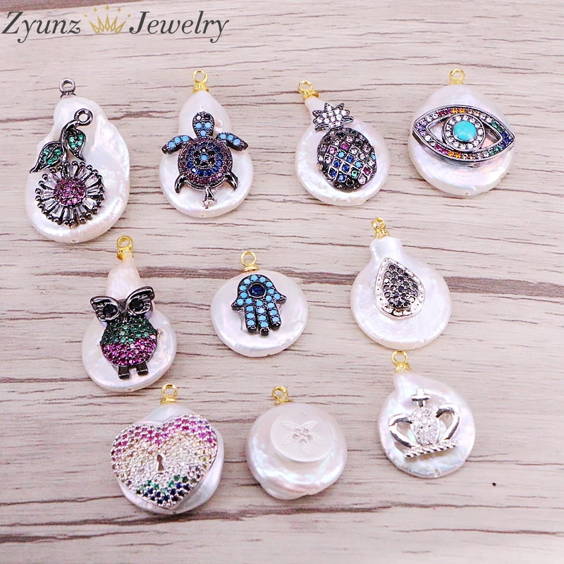 10PCS, Nature Pearl Pave Colorful CZ Cubic Zirconia Pendant Charms for Women Girls Jewelry Making
10PCS, Nature Pearl Pave Colorful CZ Cubic Zirconia Pendant Charms for Women Girls Jewelry Making