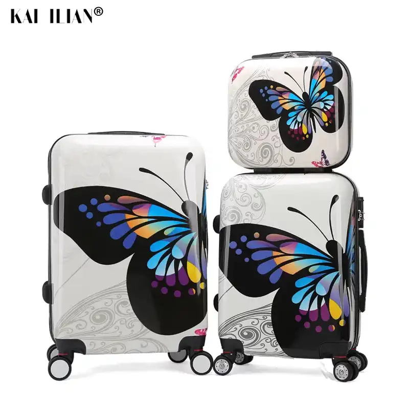 ABS+PC Luggage set Women Travel suitcase on wheels cabin Rolling luggage carry on trolley suitcase set girls trolley luggage bag