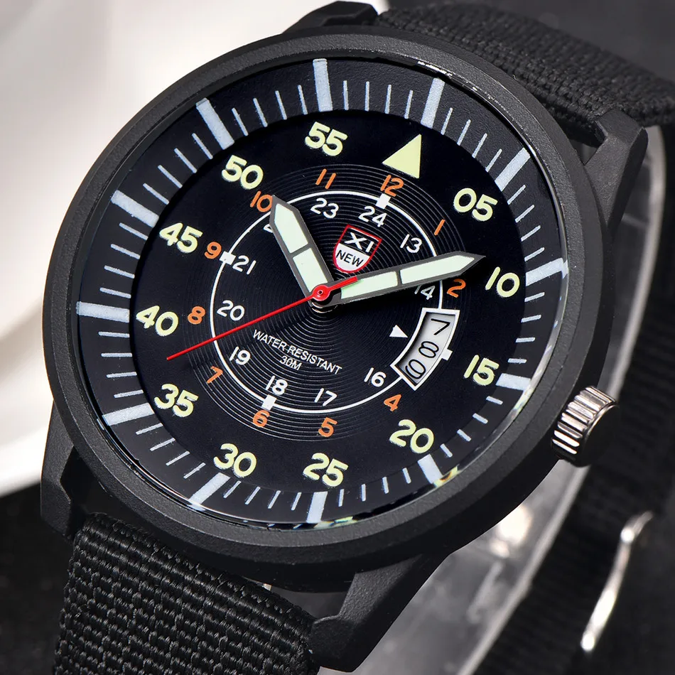 Top Brands Men Luminous Watches Military Mens Casual Nylon Strap Quartz Army Watch Black Dial Date Sport Wrist Watch Gift
Top Brands Men Luminous Watches Military Mens Casual Nylon Strap Quartz Army Watch Black Dial Date Sport Wrist Watch Gift