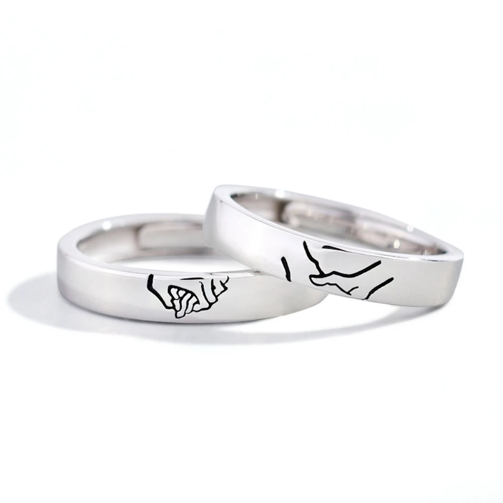 Romantic 925 Sterling Silver Woman Men Holding Hands Couple Rings Wedding Bands Valentine's Day Gift Forever Love Promise Rings
Romantic 925 Sterling Silver Woman Men Holding Hands Couple Rings Wedding Bands Valentine's Day Gift Forever Love Promise Rings