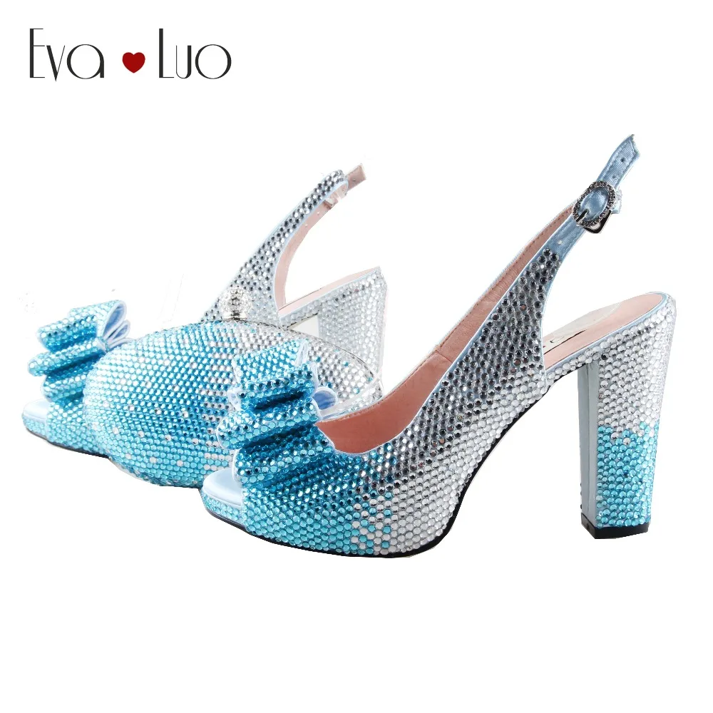 BS959 DHL Custom Handmade Powder Blue Crystal Bow Shoes with Matching Bags Set Slingbacks Block Heel Women Bridal wedding Shoes
BS959 DHL Custom Handmade Powder Blue Crystal Bow Shoes with Matching Bags Set Slingbacks Block Heel Women Bridal wedding Shoes