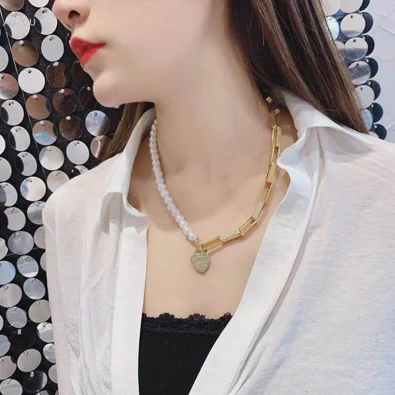 AOMU 2019 Heart Shaped Necklace Asymmetry Chain Alloy Necklaces Imitation Pearl Necklaces For Women Accessories Jewelry
AOMU 2019 Heart Shaped Necklace Asymmetry Chain Alloy Necklaces Imitation Pearl Necklaces For Women Accessories Jewelry