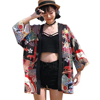 Vintage Japanese Harajuku Style Coat Kimono Jacket women Japanese Girlfriends kimono Print Beach CardiganChaqueta Mujer
Vintage Japanese Harajuku Style Coat Kimono Jacket women Japanese Girlfriends kimono Print Beach CardiganChaqueta Mujer